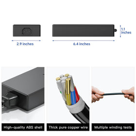 DONGERDI DC plug detail showing connector tip and snug laptop fit benefit