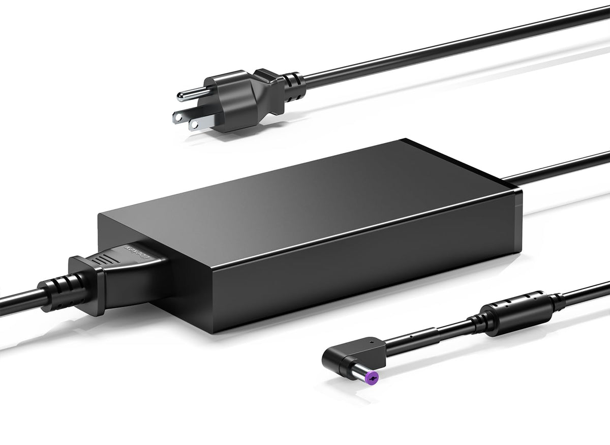 DONGERDI charger front view showing compact brick and cord, reliable travel power