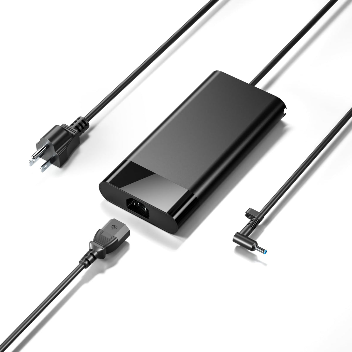 DONGERDI charger front view showing compact brick and ports for reliable charging