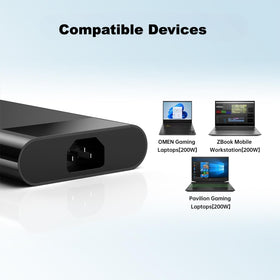 DONGERDI charger plugged into laptop on desk demonstrating stable power delivery