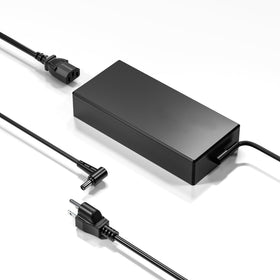 DONGERDI adapter front view showing slim brick and vents, reliable power supply