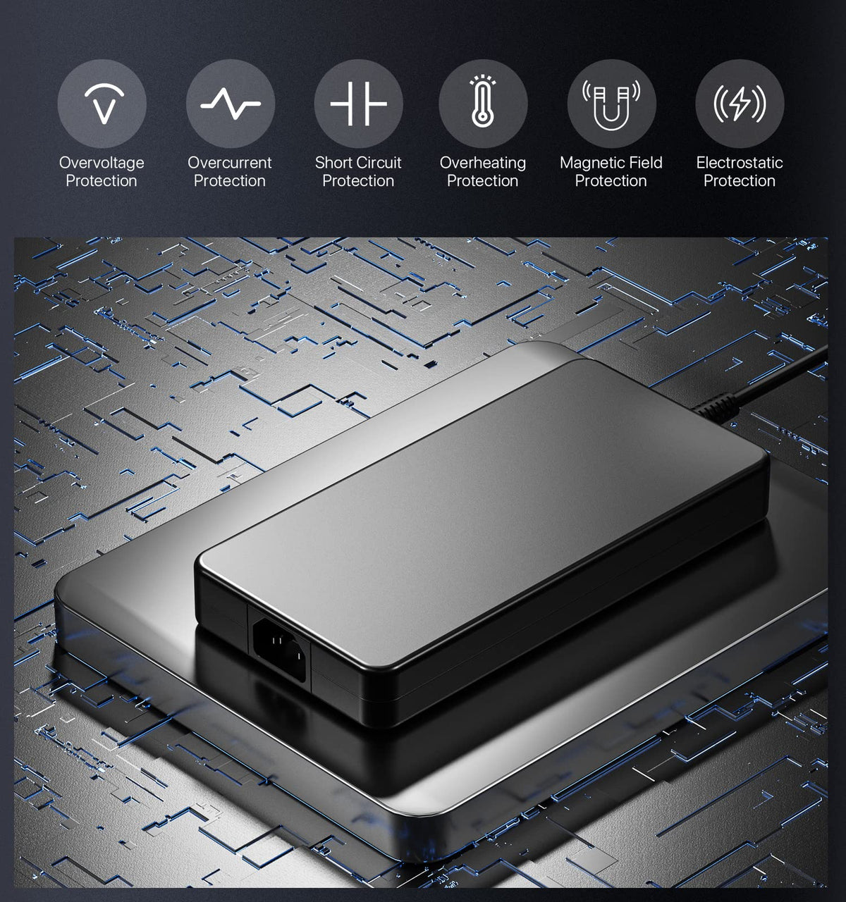 DONGERDI adapter connected to Alienware laptop showing stable high-power charging