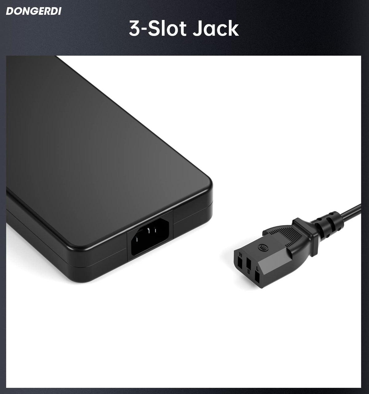DONGERDI side profile of adapter casing highlighting durable construction and cooling