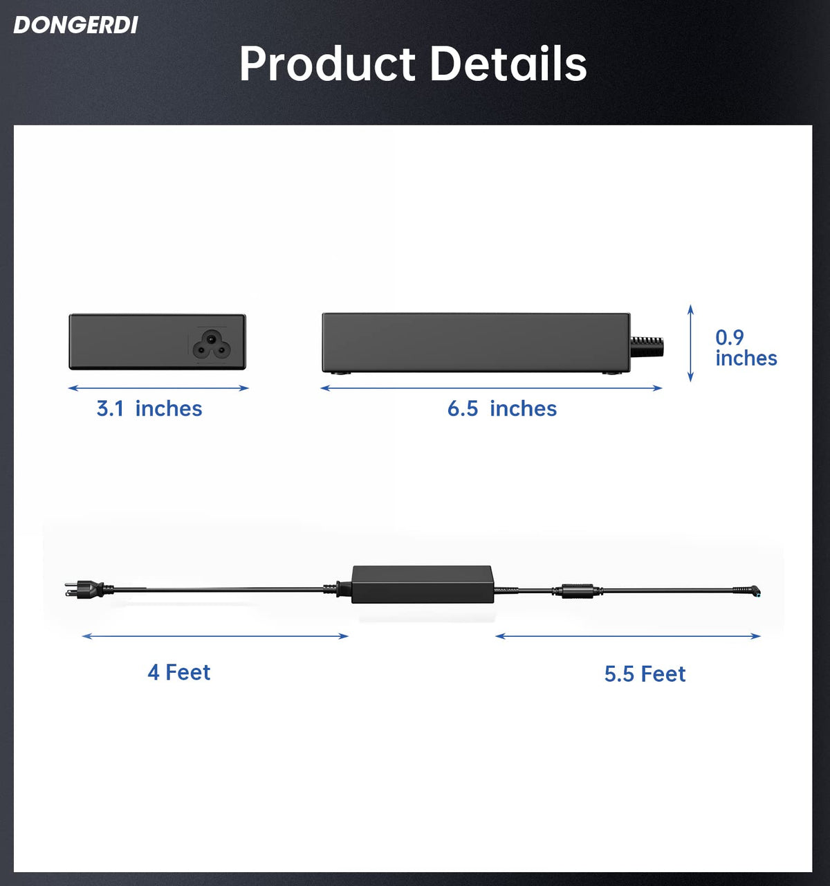 Dongerdi robust-casing-long-cable for busy workspaces and flexible layouts
