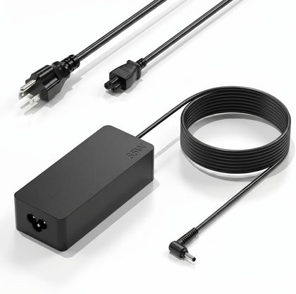 Donggerdi 65W laptop charger front view showing compact design for travel