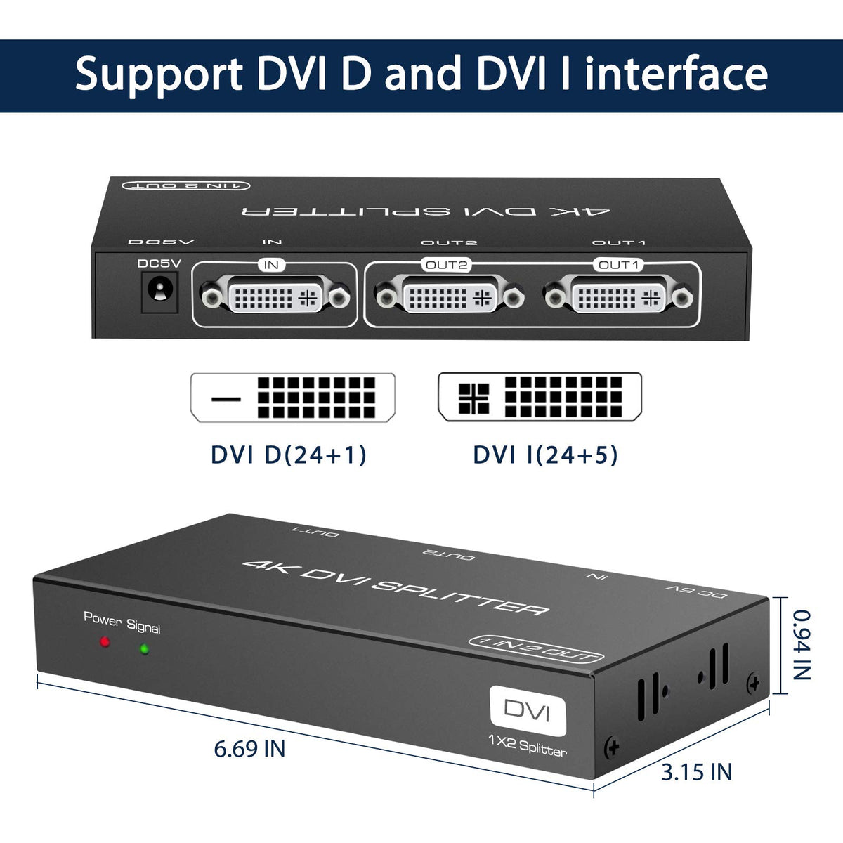 Plug-and-play setup of DONGJIAN DVI Splitter for quick, driver-free installation.