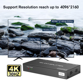 Remote signal amplification feature of DONGJIAN DVI Splitter enabling long-distance presentation.