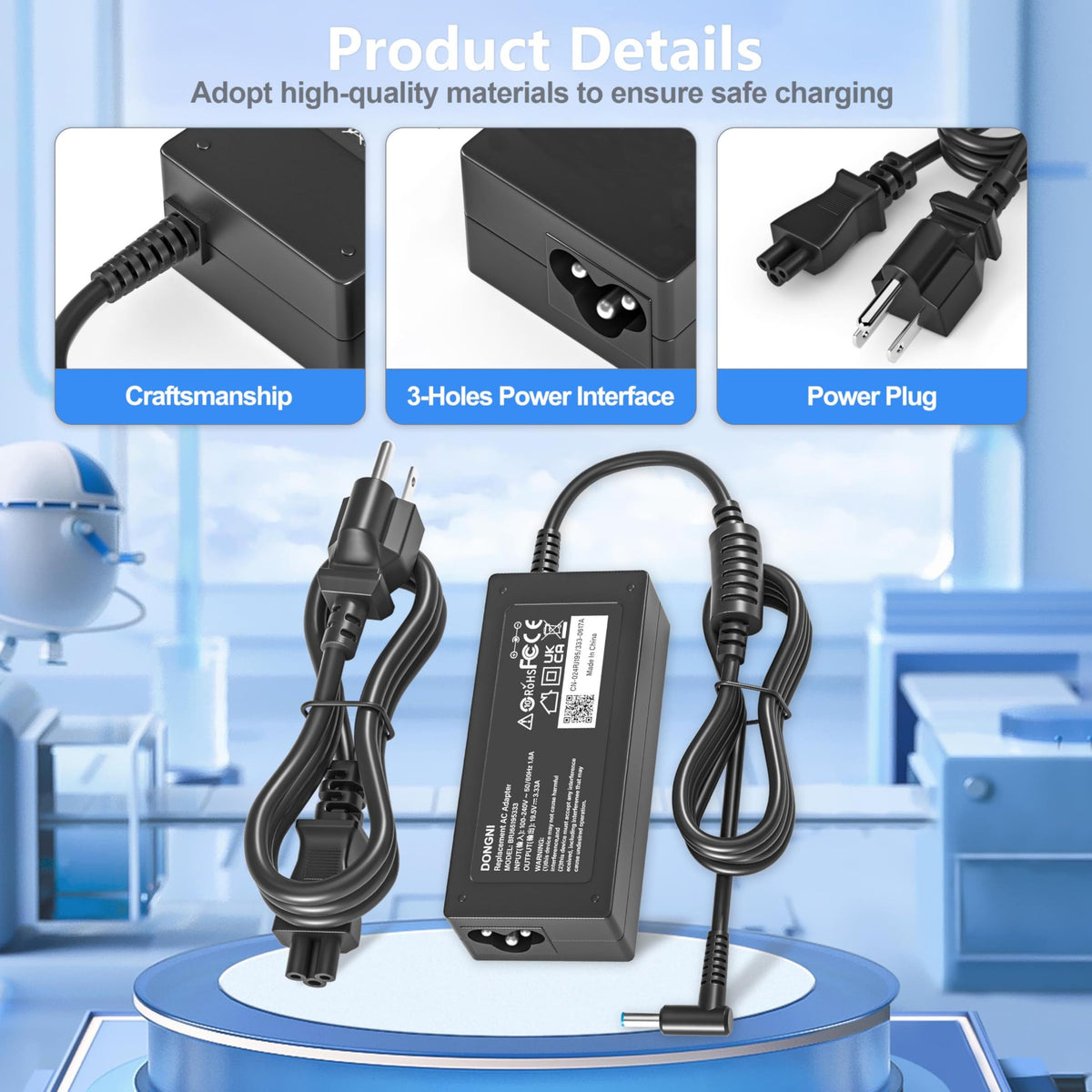 DONGNI packaging includes power cord and user manual.