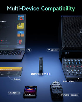 Two Donner CV-1 units paired in stereo providing immersive left-right sound