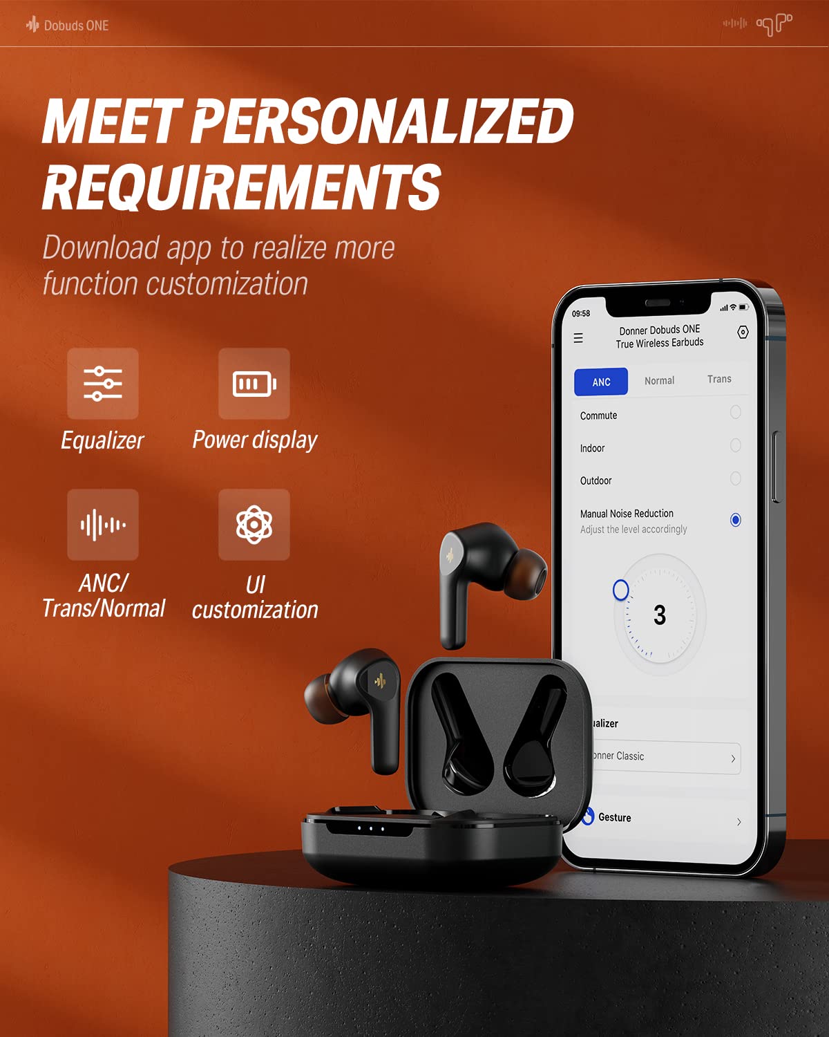 Donner Dobuds One ANC and transparency mode for adaptive listening
