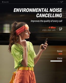Donner Dobuds ONE four-microphone setup supports clear calls.