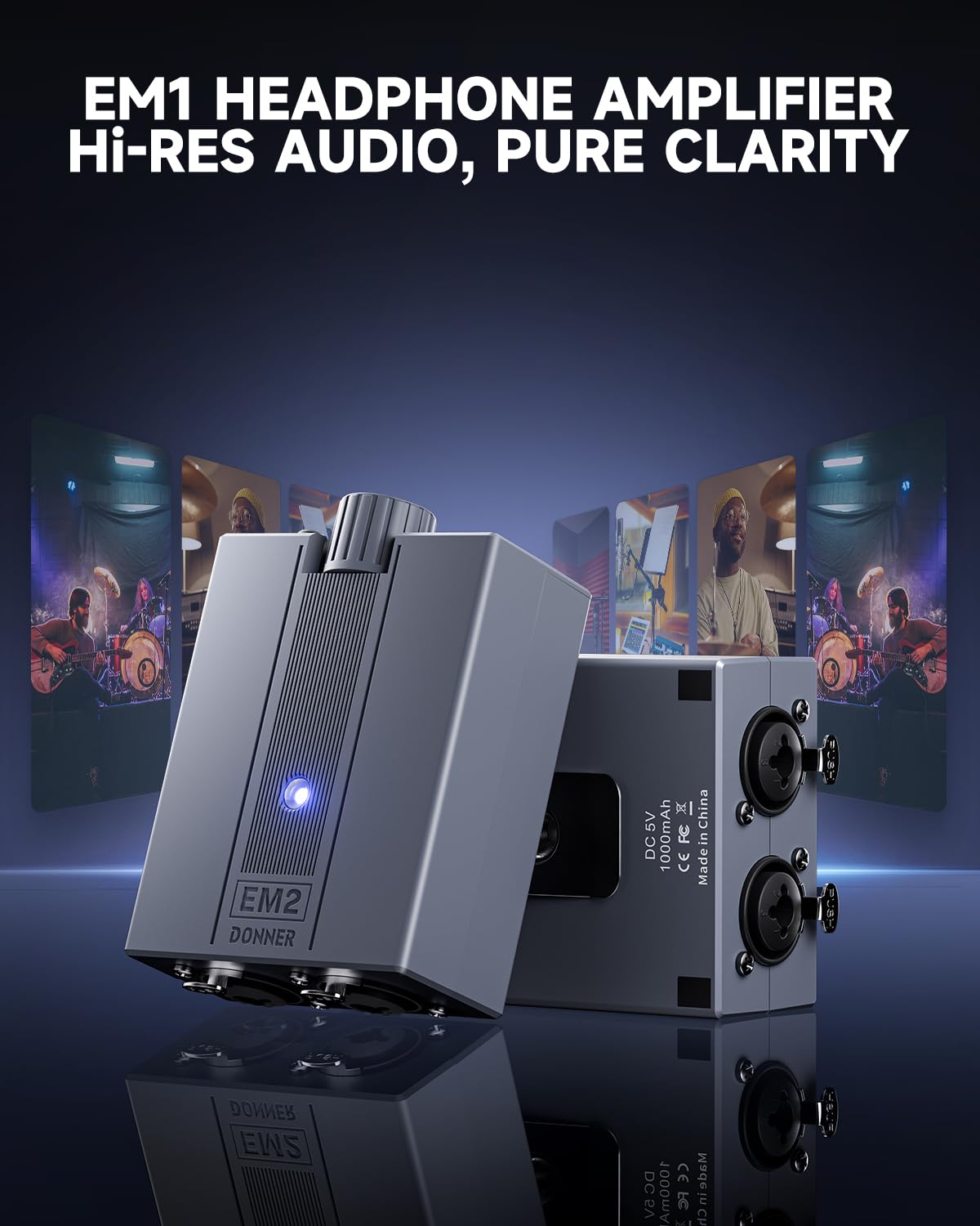 Donner EM2 back panel with XLR and TRS inputs for secure connections
