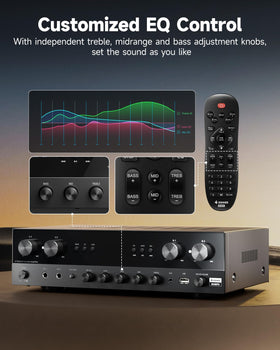 Donner stereo receiver optical and coaxial inputs for TV audio compatibility