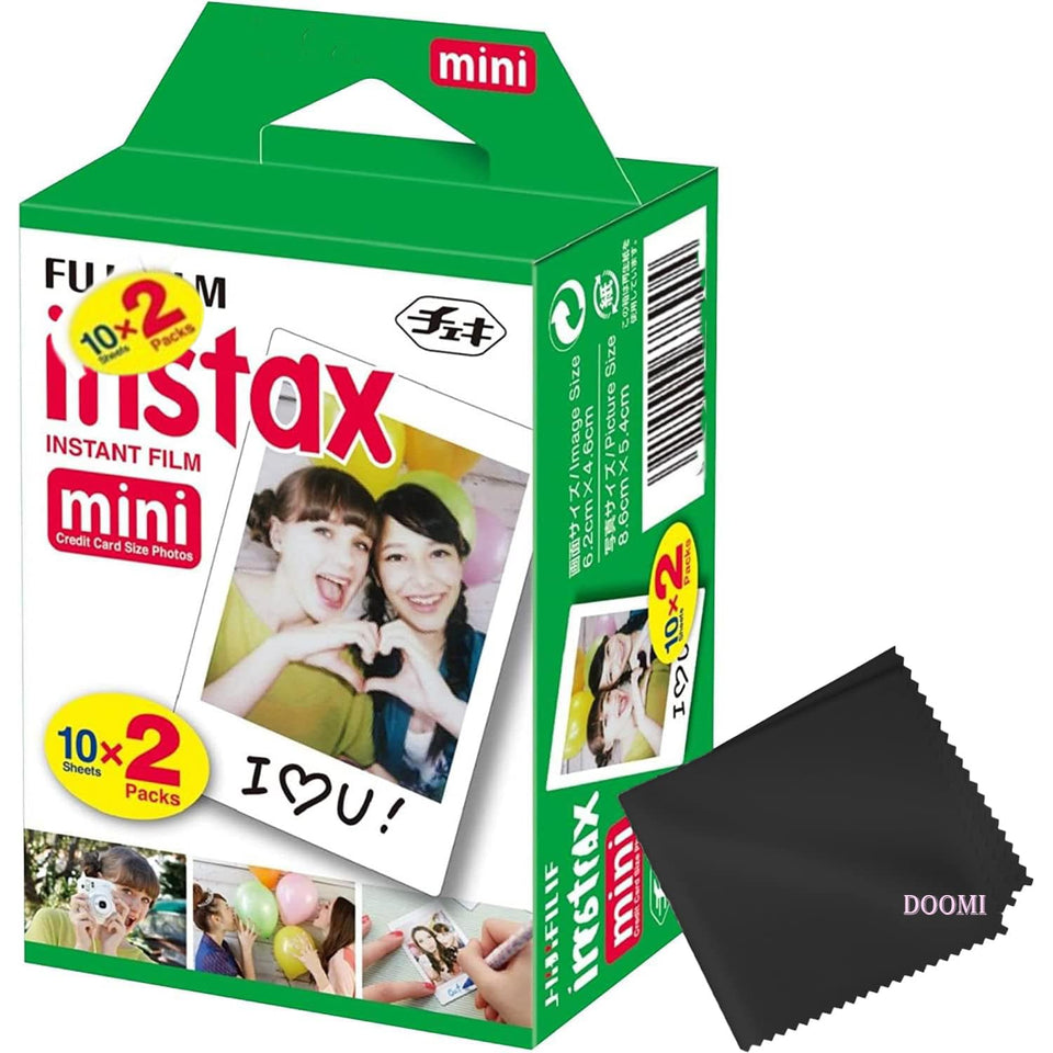 Doomi mini film front packaging showing box and 20 shots, vibrant color results