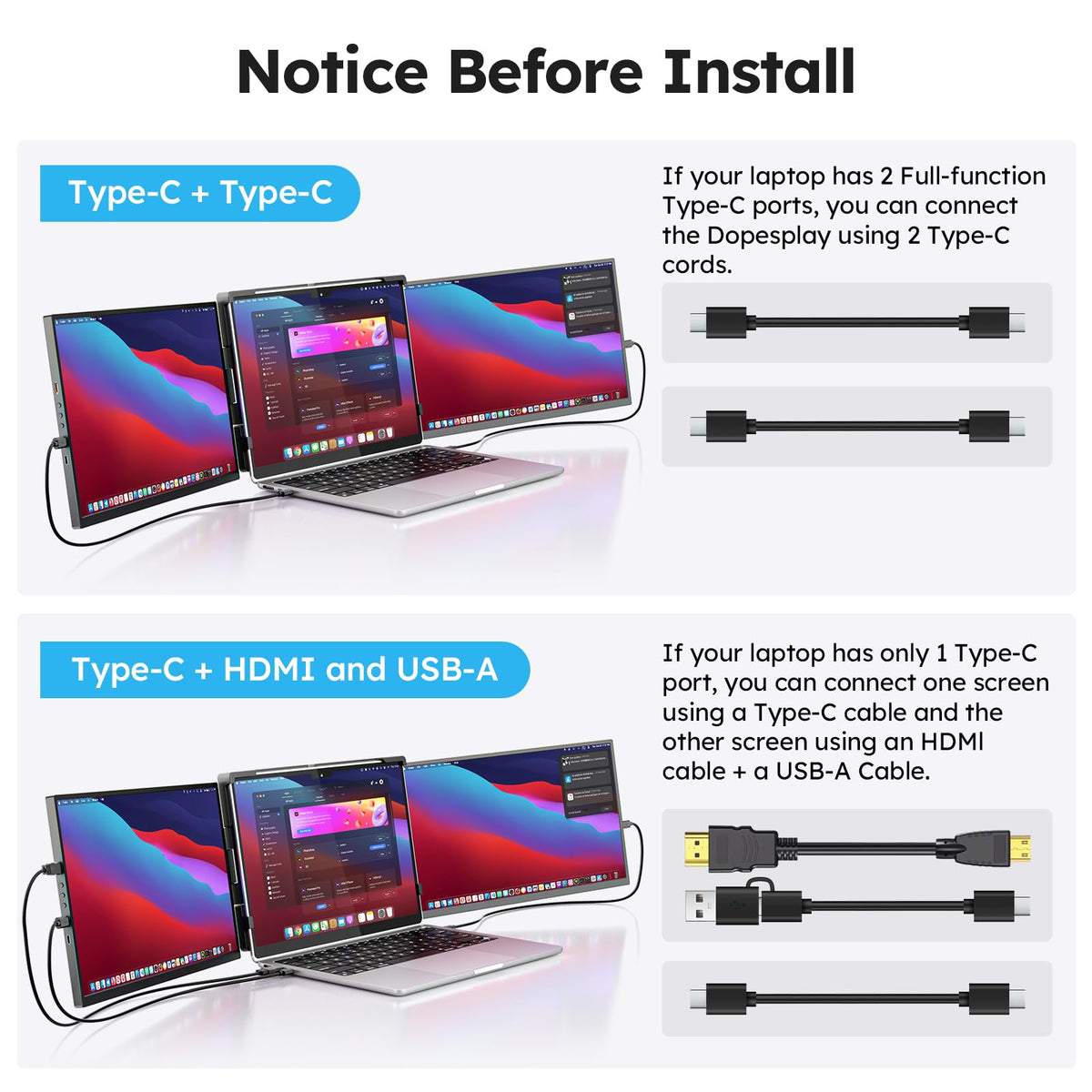 Dopesplay 15.6-inch screen extender folded compact for travel storage.