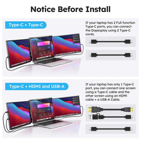Dopesplay 15.6-inch screen extender folded compact for travel storage.