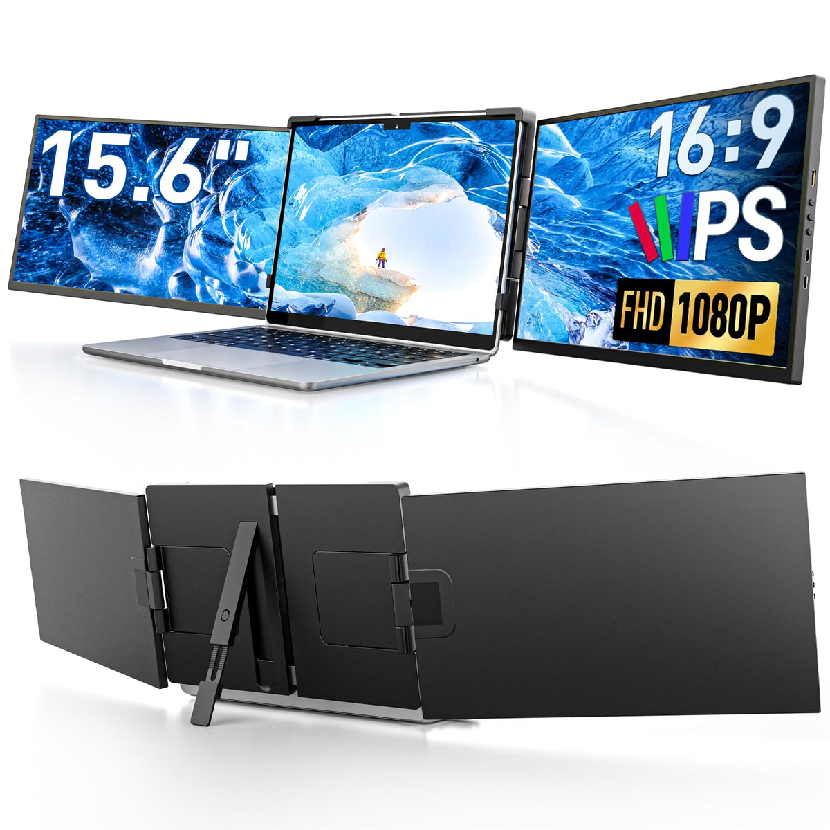 Dopesplay 15.6-inch screen extender front view for portable productivity.