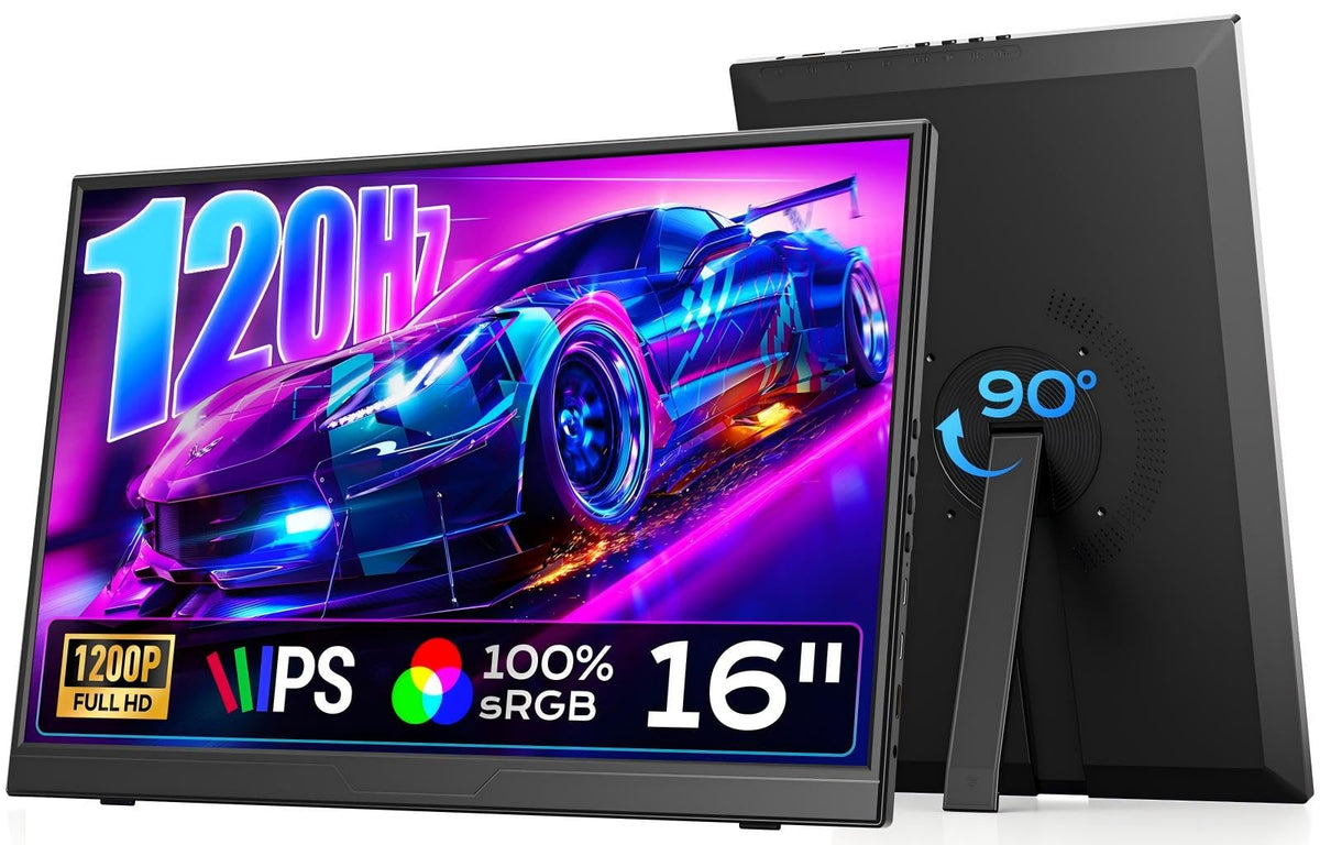Dopesplay 16-inch portable monitor front view, travel-ready compact design.
