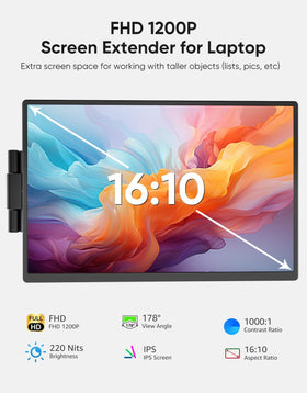 Dopesplay dual-screen on-the-go use boosts productivity with a portable second display.
