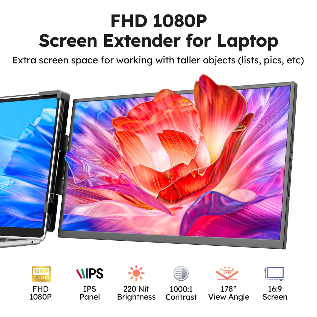 Dopesplay FHD 1080p IPS display delivers crisp visuals with vibrant color.