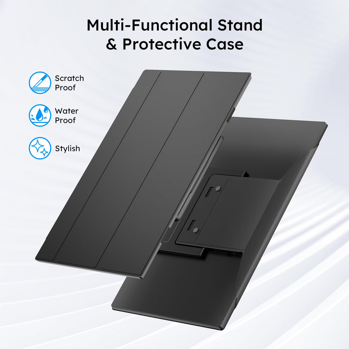 Dopesplay folding stand converts the case into a convenient viewing angle.
