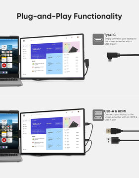 Dopesplay plug-and-play USB-C connection provides quick setup without drivers.