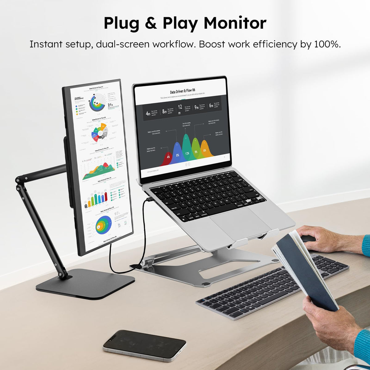 Dopesplay 1080p IPS display delivers sharp colors and wide viewing angles.