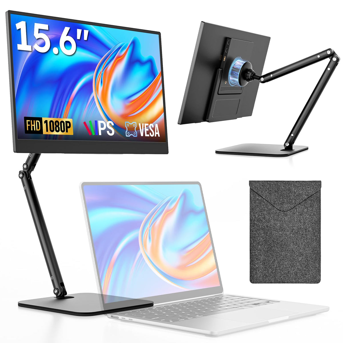 Dopesplay portable monitor with tilt stand offers ergonomic viewing on the go.