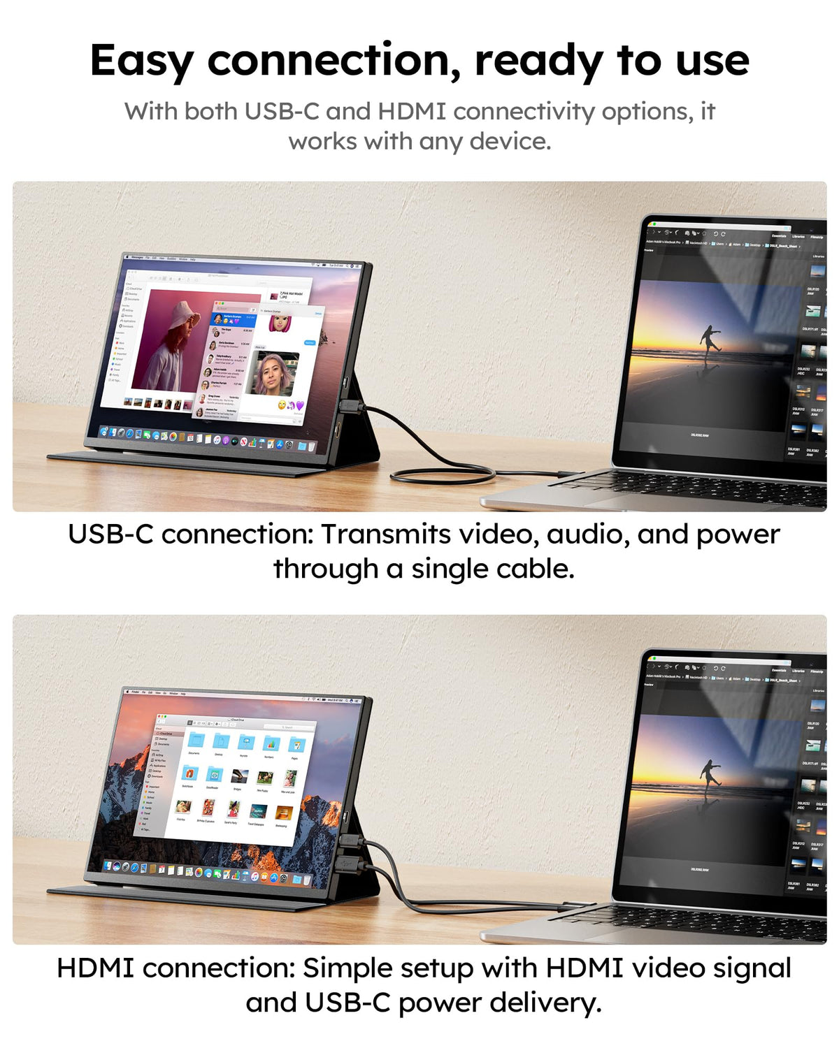Dopesplay portable monitor weighs 253g, ideal for travel and daily carry.
