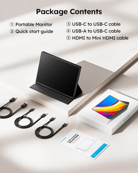 Dopesplay portable monitor complements laptops and small desks for work.