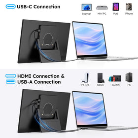 Dopesplay ultra-thin portable monitor design fits easily in a bag for commuting.