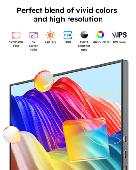 Dopesplay portable monitor USB-C and HDMI ports enable easy plug-and-play setup.