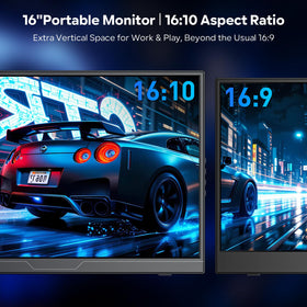 Dopesplay ultra-slim profile monitor, easily fitting in a bag for travel.