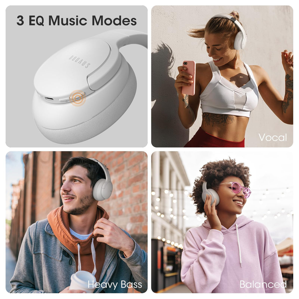 DOQAUS headphones memory foam earcups for all-day comfort