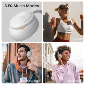DOQAUS headphones memory foam earcups for all-day comfort