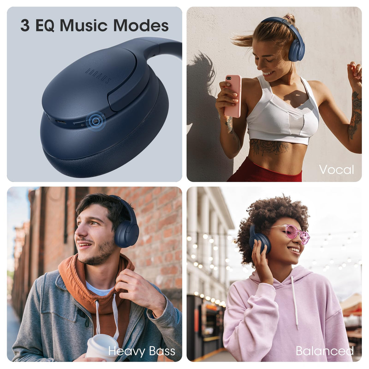 DOQAUS connected via 3.5mm cable to keep music playing