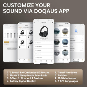 DOQAUS close-up of memory foam ear cup for pressure-free comfort