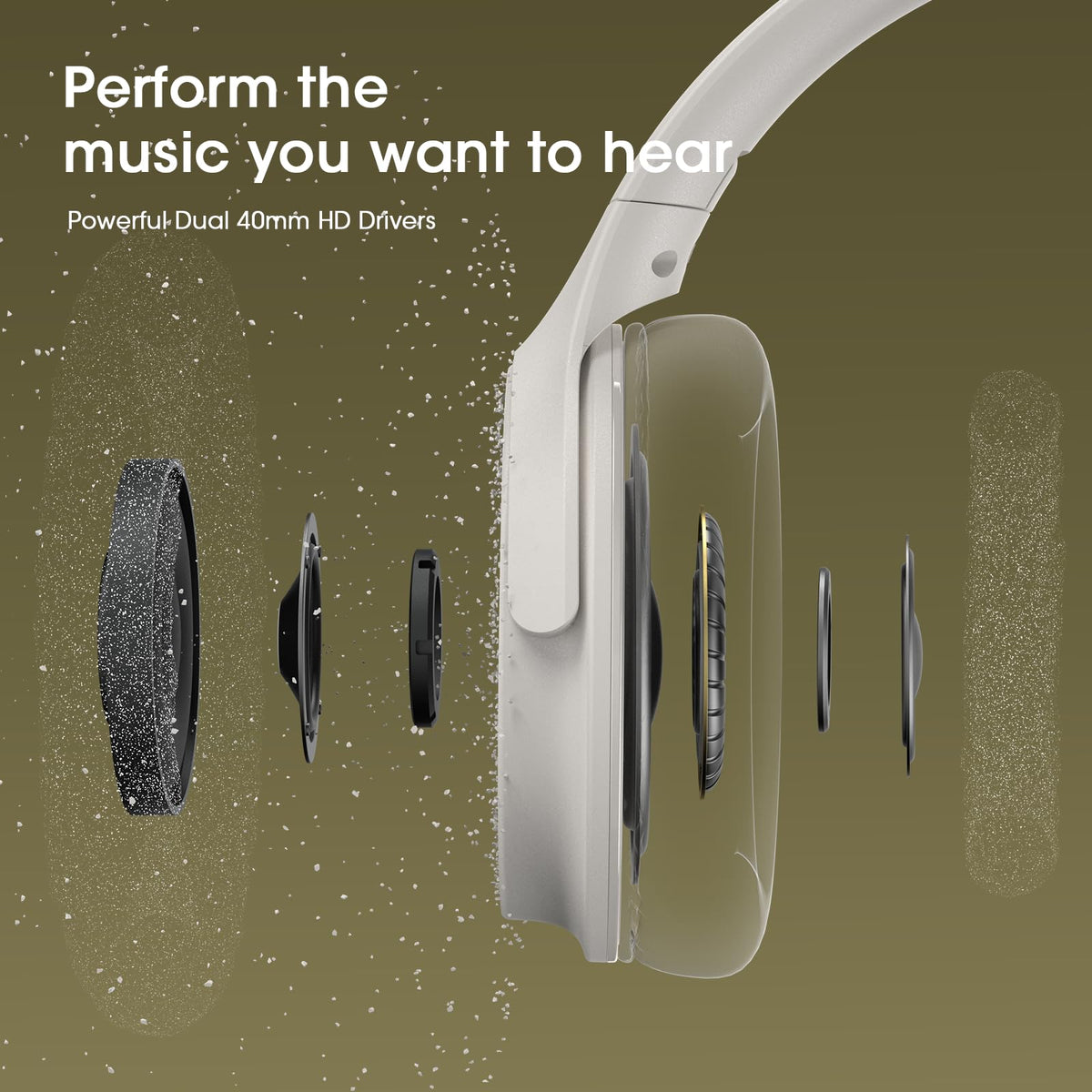 DOQAUS memory foam ear cups cushion ears for extended listening sessions.