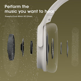 DOQAUS memory foam ear cups cushion ears for extended listening sessions.