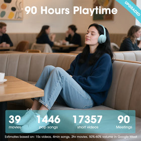 DOQAUS over-ear headphones with 3 EQ modes for personalized sound