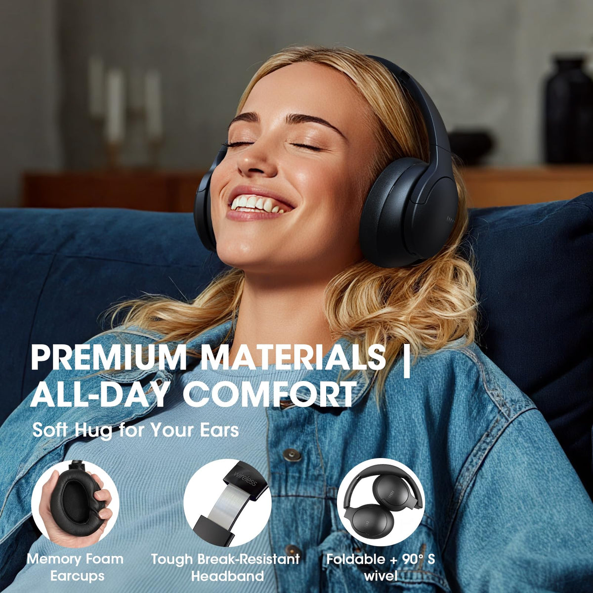 DOQAUS 40mm drivers deliver rich Hi-Fi bass and clarity