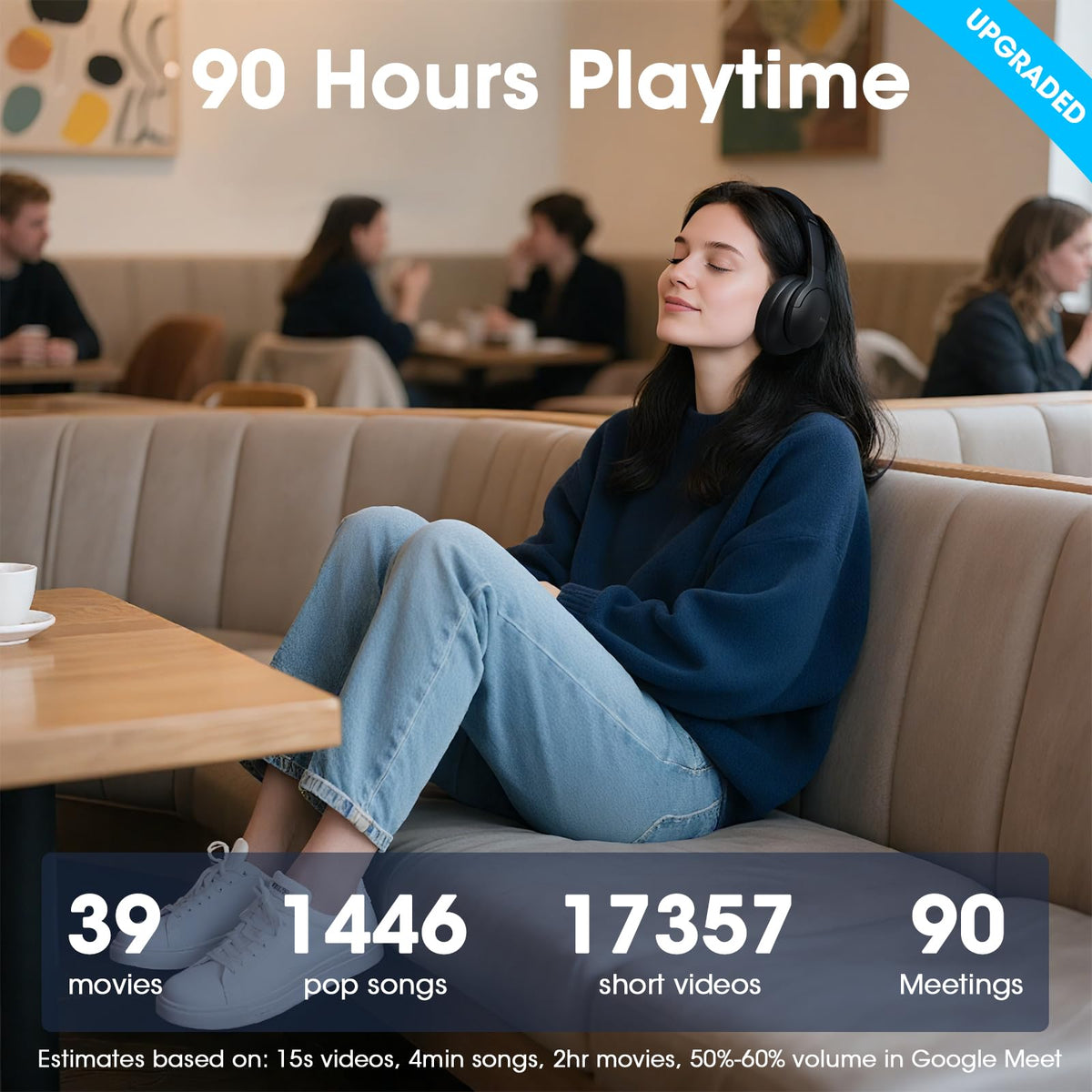 DOQAUS over-ear headphones app-controlled 9 EQ modes for tailored sound