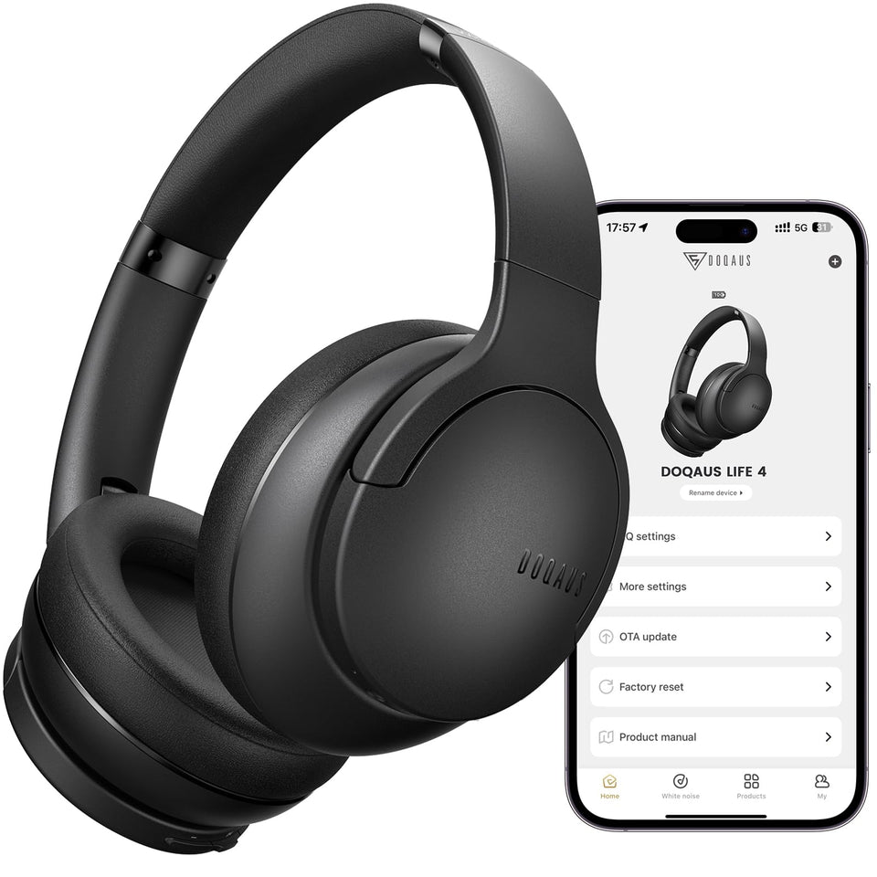 DOQAUS over-ear headphones with 90h battery life for all-day listening