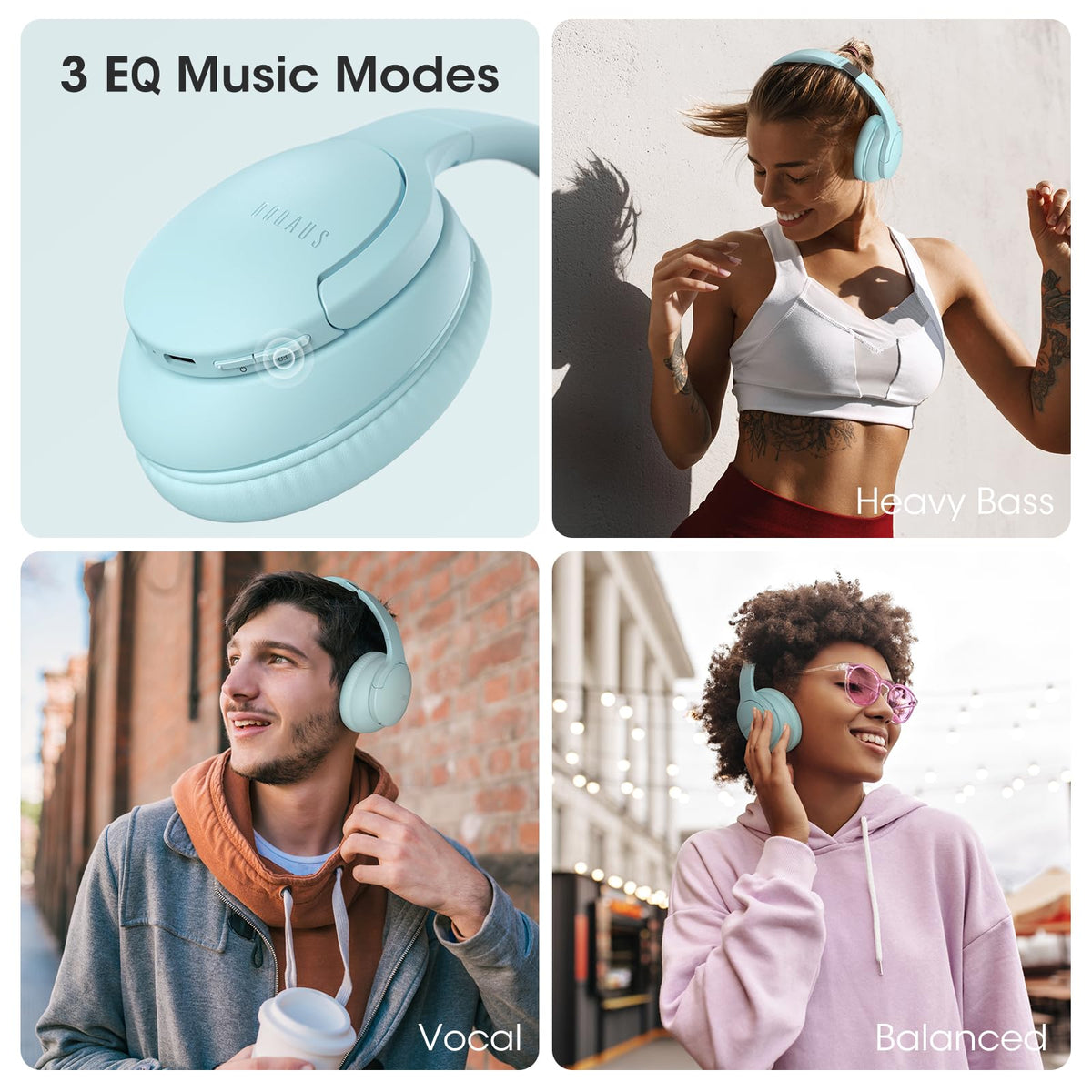 DOQAUS over-ear headphones dual-connectivity for multitasking