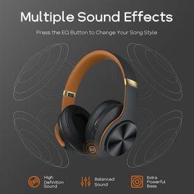 DOQAUS over-ear headphones durable frame for everyday travel resilience.