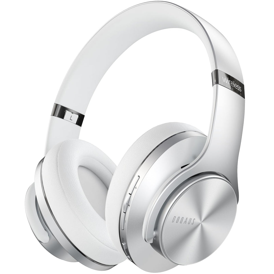 DOQAUS over-ear headphones with durable frame for daily comfort on the go.