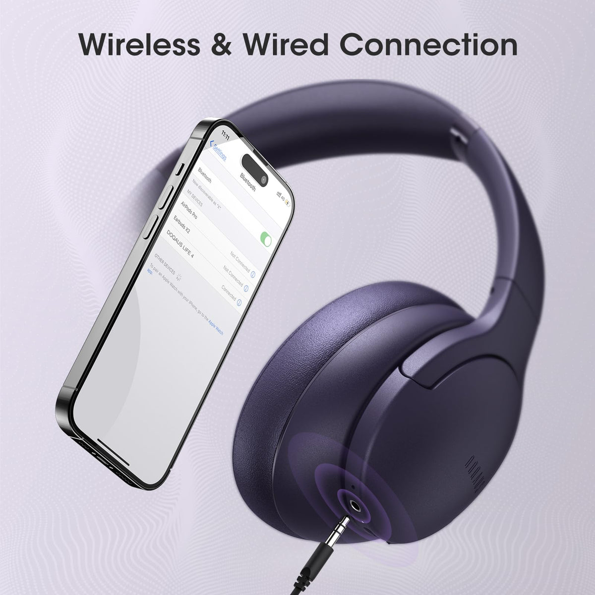 DOQAUS over-ear headphones foldable-lightweight design