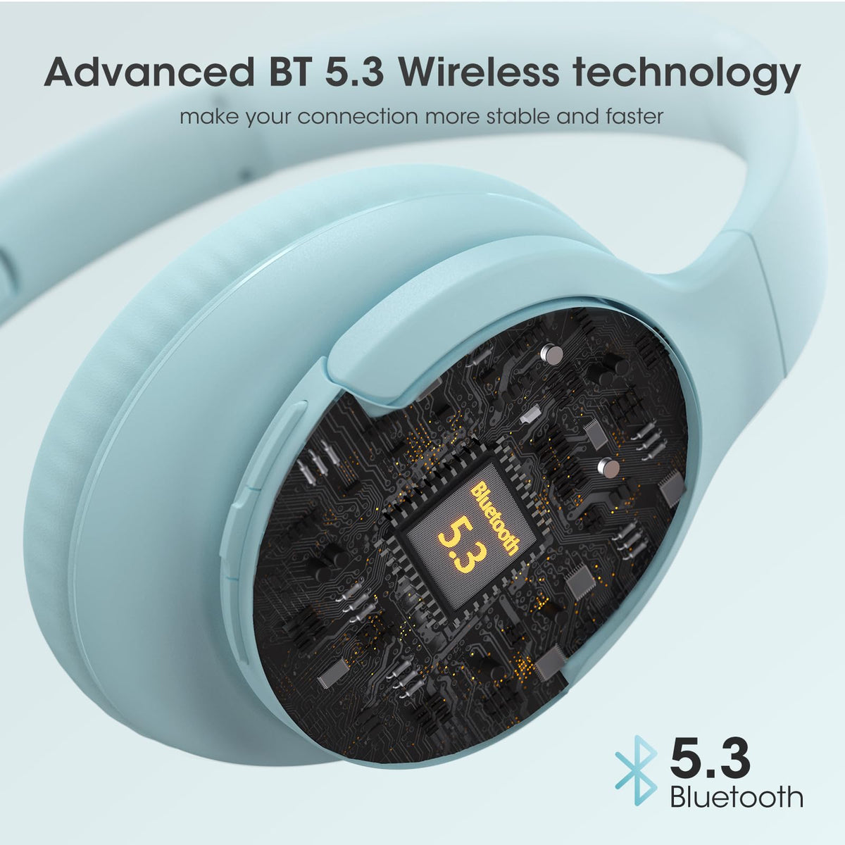 DOQAUS over-ear headphones with HD mic for clear calls