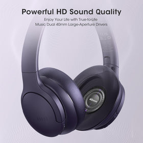 DOQAUS over-ear headphones memory-foam-ear-cups all-day comfort