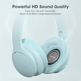 DOQAUS over-ear headphones memory-foam earcups ensure comfort